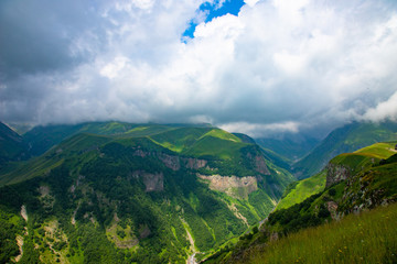 Naklejka premium Beautiful mountainous area of Georgia. Summer landscape.