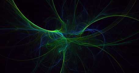 3D rendering multicolored abstract fractal on black background