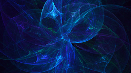 Obraz premium 3D rendering multicolored abstract fractal on black background
