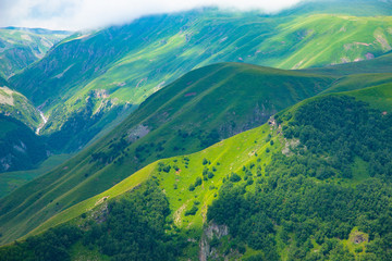 Beautiful mountainous area of Georgia. Summer landscape.