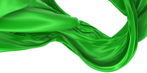 Wavy fabric on a white background. 3D rendering.