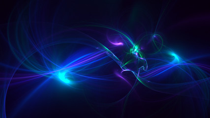 3D rendering multicolored abstract fractal on black background