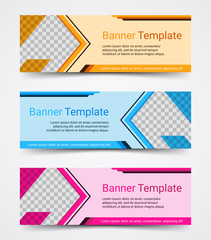 Abstract corporate business banner template set, vector illustration