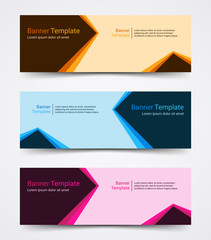 Abstract corporate business banner template set, vector illustration
