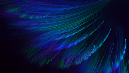 3D rendering multicolored abstract fractal on black background