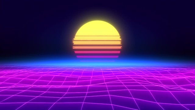 Retro arcade style animated background. 80s gaming video wallpaper