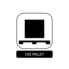 Use pallet sign. Flat packaging symbol. Mail box icon isolated on white. Vector illustration