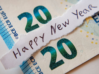 2020 Happy New Year Postcard Background Concept Idea New