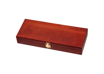 Wooden box with gilded locks. Luxury packaging for anything.