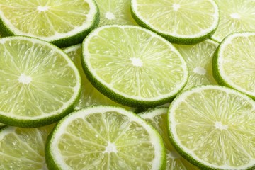 Close-Up of Slices of Limes