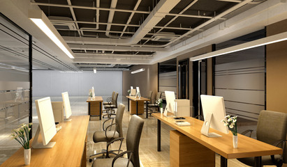 3d render of working office
