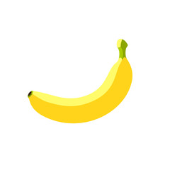 Yellow ripe banana. Vector illustration cartoon flat icon isolated on white.