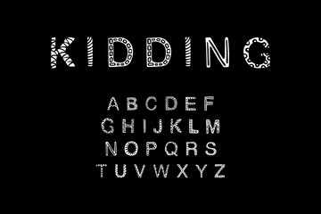 Fototapeta na wymiar Kidding hand drawn vector lettering alphabet in cartoon style