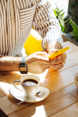 Top view of a modern mobile gadget