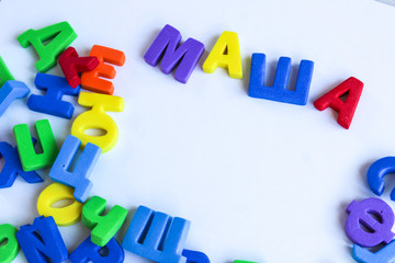Fototapeta premium .letters, alphabet, alphabet, children, development, reading, color, syllable, speech
