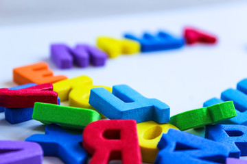 Fototapeta premium .letters, alphabet, alphabet, children, development, reading, color, syllable, speech