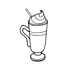 Vector logo for Coffee House, sign with glass of irish coffee cappuchino