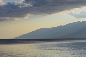 Evening on the shore of Lake Baikal.