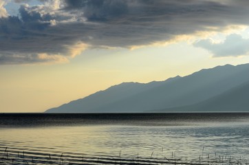 Evening on the shore of Lake Baikal.