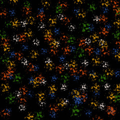 Abstract black background with colored spots.