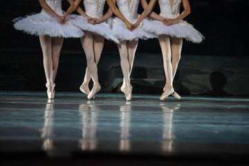 Swan Lake ballet. Closeup of ballerinas dancing © Ruslan