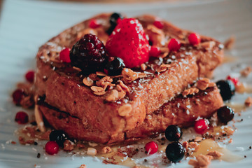 french toast with cherries 
