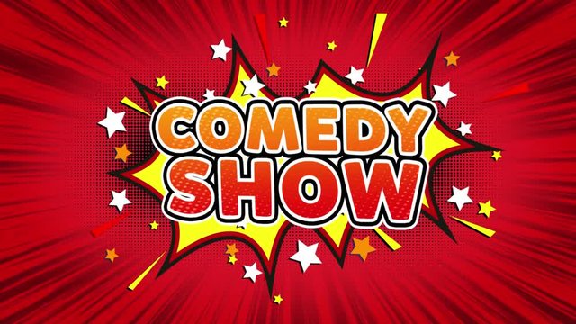 Comedy Show Text Pop Art Style Expression. Retro Comic Bubble Expression Cartoon illustration, Isolated Flat Cartoon Comic Style on Green Screen