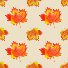 Naklejka na ściany i meble Autumn seamless pattern for digital paper and not only