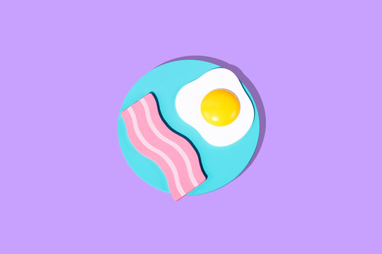 Breakfast Fried Egg Yolk and Bacon, Conceptual 