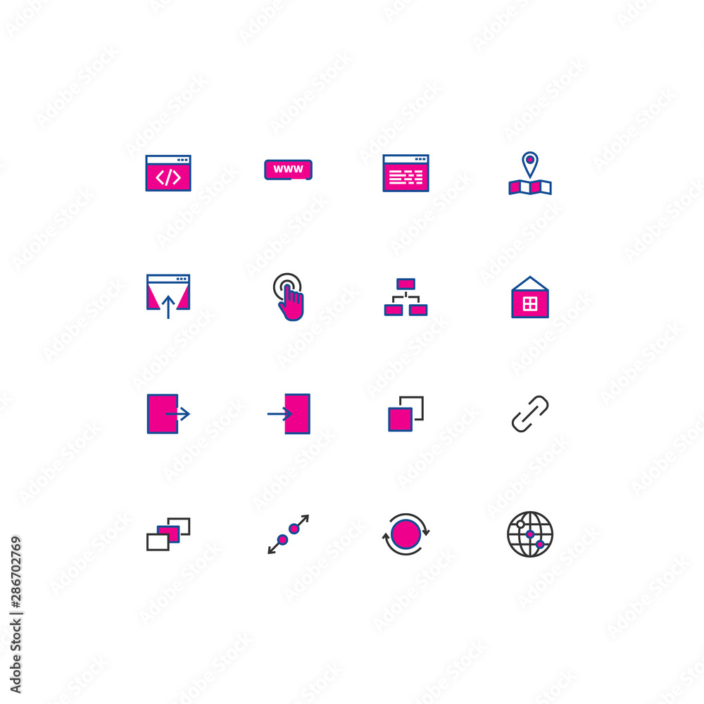 Poster web thin line color line icons for ui