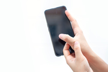 Trigger Finger Caused by People working on computer screens have been using smartphones for a long time. locking finger ( stenosing tenosynovitis disorder ) patient and catching of finger problem.
