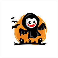 Vampire Face Halloween Moon Vector 