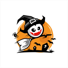 Vampire Face Halloween Moon Vector 