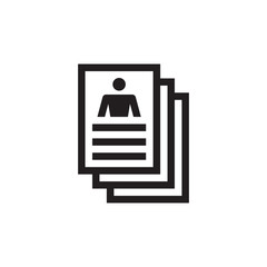 Resume document vector icon design. Profile ID concept sign. 