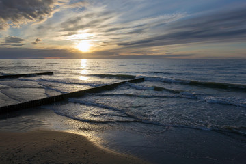 Fototapeta na wymiar Sunset on the Baltic sea.
