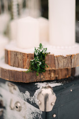 Winter wedding table decor bride and groom for photo shoot