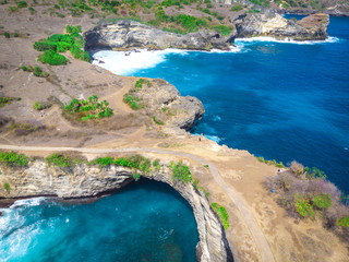 .High angle view of Broken Beach In the island of Nusa Penida, Indonesia.