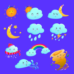Weather symbol cartoon, Funny weather symbol.