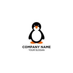 Pinguin Cute Logo Design vector