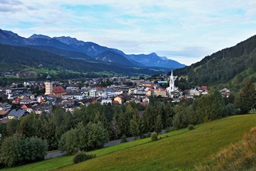 Fototapeta premium Austrian Alps-view of the town Schladming