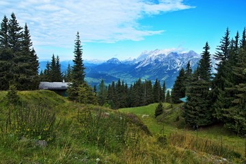 Austrian Alps-view on the massif of Dachstein