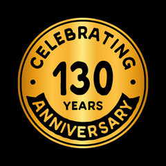 130 years anniversary logo design template. One hundred and thirty years logtype. Vector and illustration.