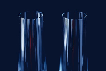 empty clean glasses for champagne