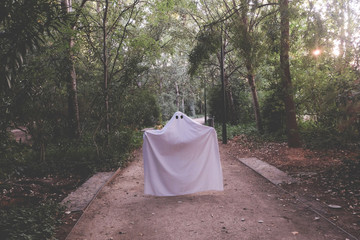 ghost walking at the woods