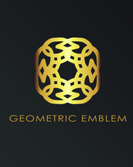 Luxury gold geometric emblem