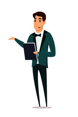 Event host flat vector illustration