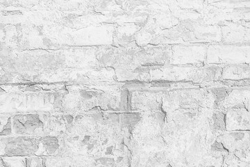 white brick wall texture / white abstract background, vintage brick wall building