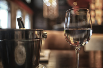 concept alcohol glass / beautiful glass, wine restaurant tasting aged wine