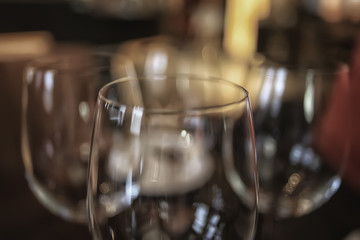 concept alcohol glass / beautiful glass, wine restaurant tasting aged wine