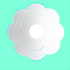 vector White paper flower light blue background